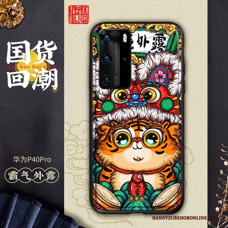 Huawei P40 Pro Hoesje Scheppend Anti-fall Telefoon Kleur Lovers Chinese Stijl