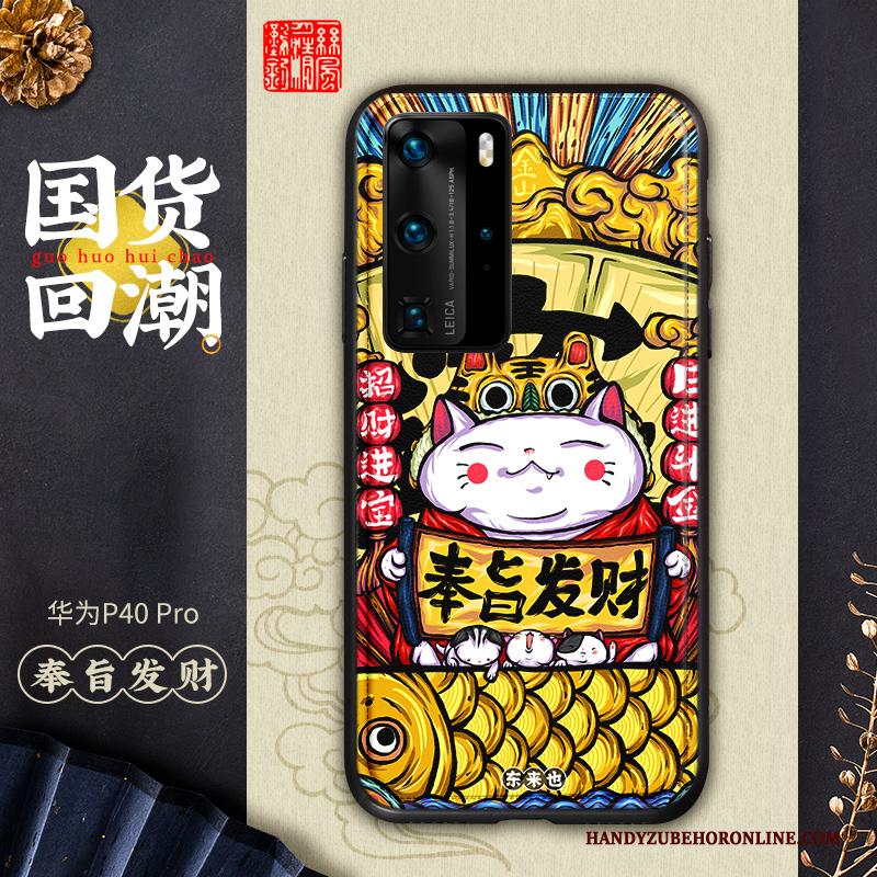 Huawei P40 Pro Hoesje Scheppend Anti-fall Telefoon Kleur Lovers Chinese Stijl