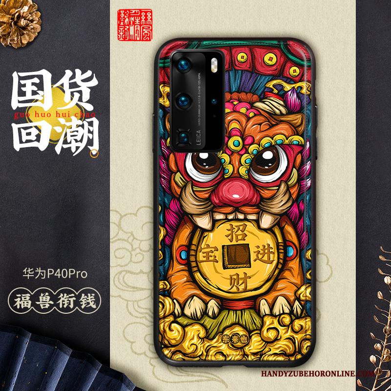 Huawei P40 Pro Hoesje Scheppend Anti-fall Telefoon Kleur Lovers Chinese Stijl