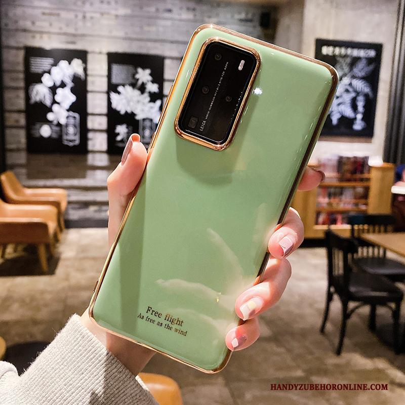 Huawei P40 Pro Hoesje Scheppend Bescherming Pu Lichtblauw Zacht Dun Net Red