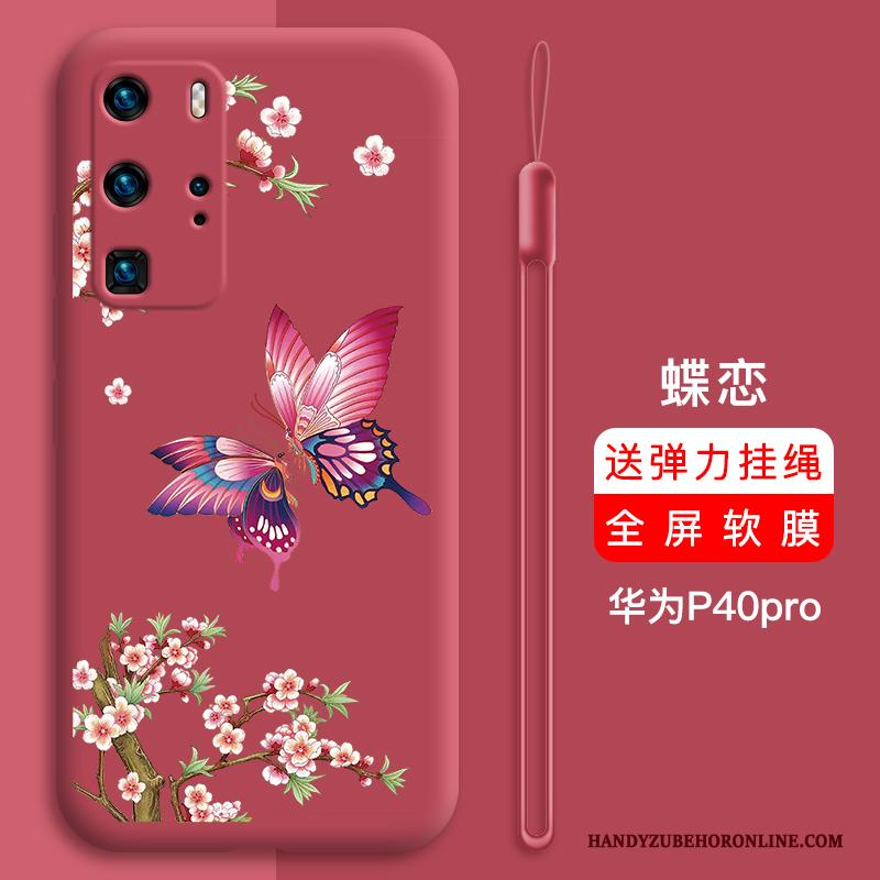 Huawei P40 Pro Hoesje Scheppend Rood Net Red Persoonlijk Bescherming Spotprent All Inclusive