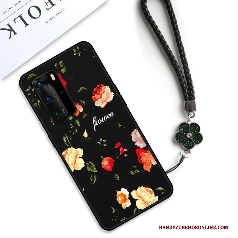 Huawei P40 Pro Hoesje Zacht Classic Vintage Klassiek Anti-fall Bloemen Net Red