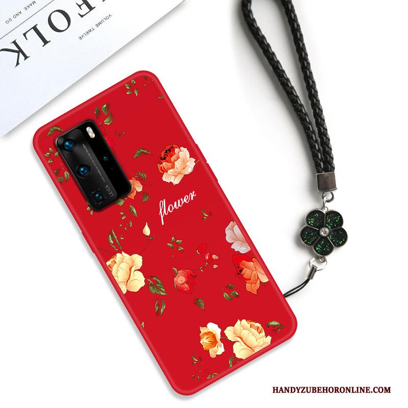 Huawei P40 Pro Hoesje Zacht Classic Vintage Klassiek Anti-fall Bloemen Net Red