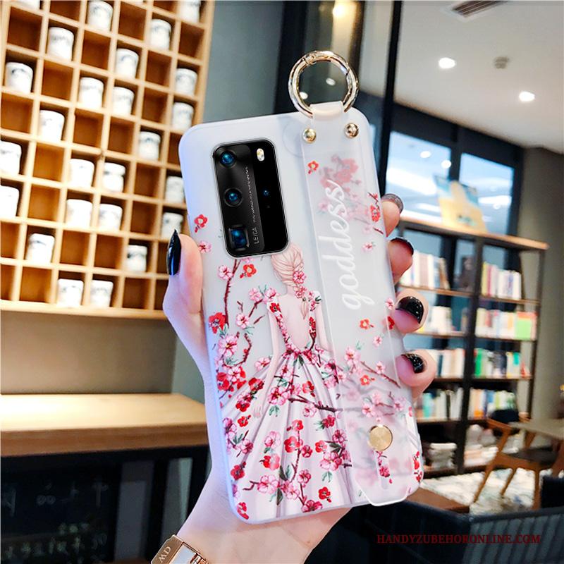 Huawei P40 Pro Net Red Persoonlijk Hoesje Telefoon Bescherming Bloemen Trendy Merk Purper