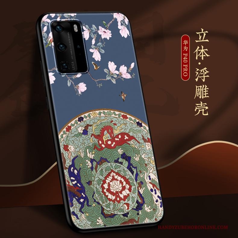 Huawei P40 Pro Zacht Hoesje Telefoon Chinese Stijl All Inclusive Siliconen Schrobben Dun