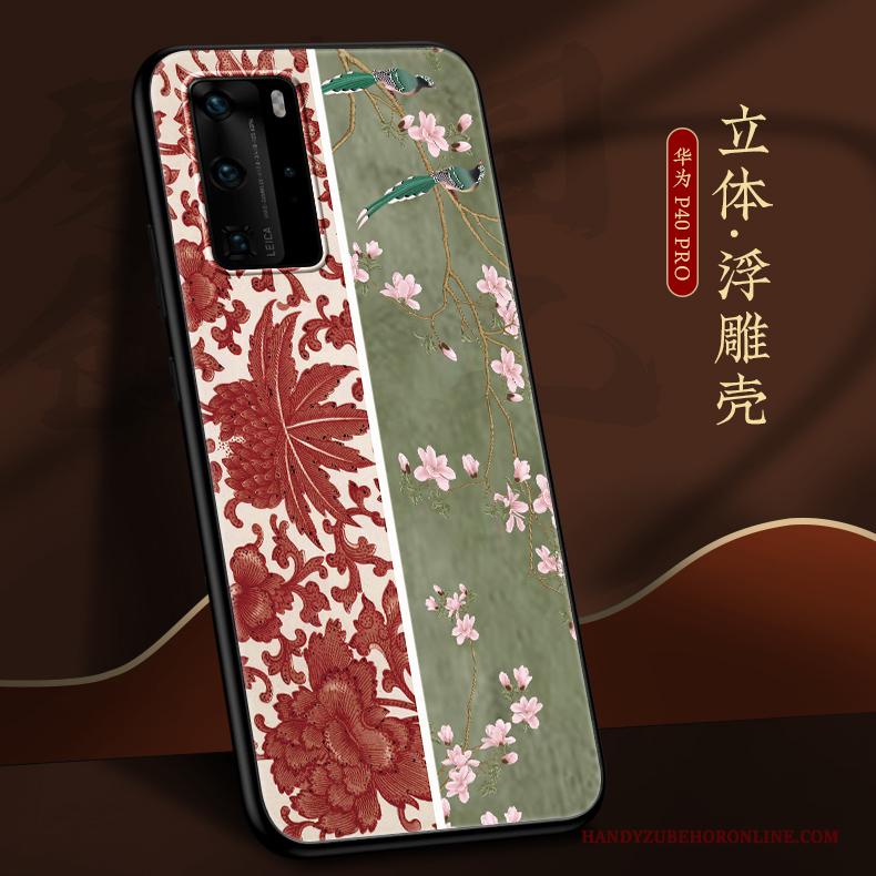 Huawei P40 Pro Zacht Hoesje Telefoon Chinese Stijl All Inclusive Siliconen Schrobben Dun