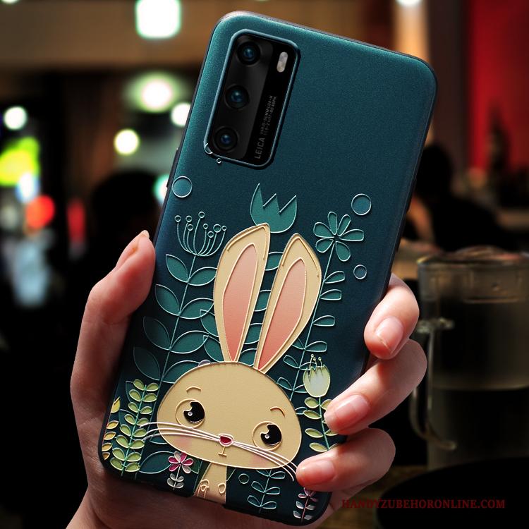 Huawei P40 Schrobben Trendy Merk Groen Scheppend Net Red Zacht Hoesje