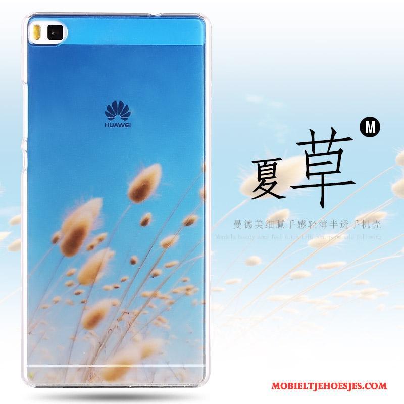 Huawei P8 Geschilderd Hoesje Telefoon Hoge Hard Bescherming Blauw