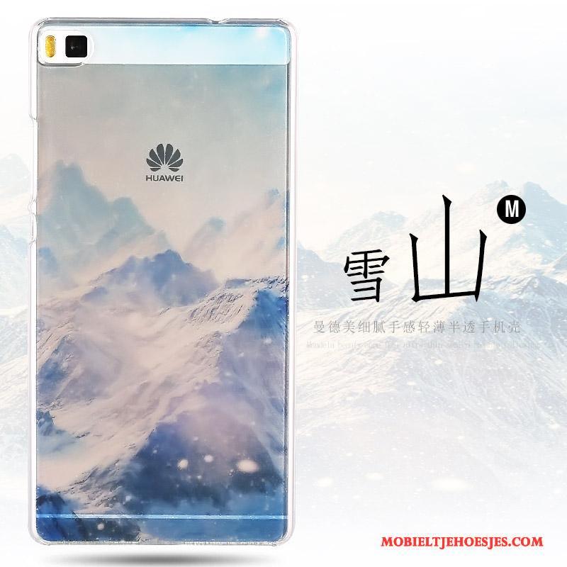 Huawei P8 Geschilderd Hoesje Telefoon Hoge Hard Bescherming Blauw