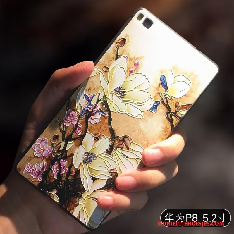 Huawei P8 Hoesje Geel Reliëf Hoge Zacht Anti-fall Scheppend Hoes