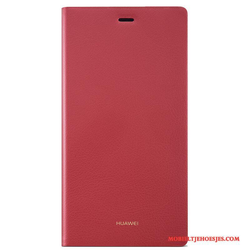 Huawei P8 Hoge Echte Hoes Rood Folio Mobiele Telefoon Hoesje Telefoon