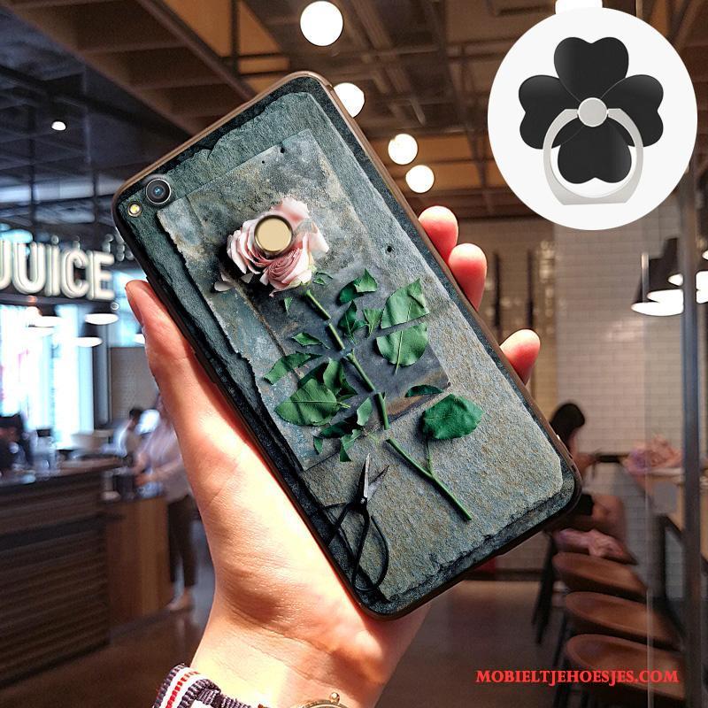 Huawei P8 Lite 2017 Hanger Jeugd Zwart Vintage Hoesje Telefoon Kunst Trend