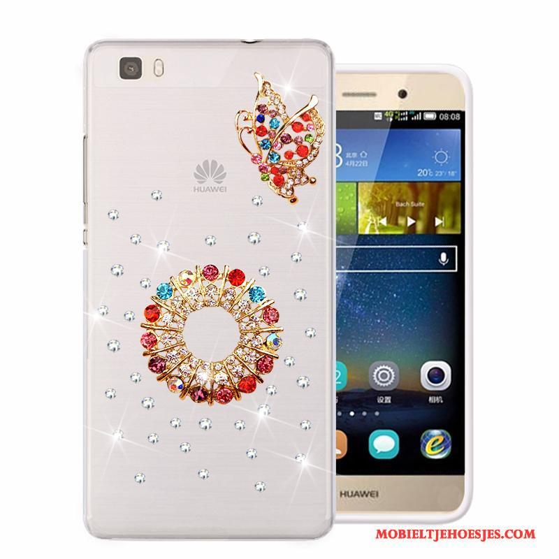 Huawei P8 Lite Bescherming Hoesje Telefoon Zacht Mobiele Telefoon Groen Met Strass Jeugd