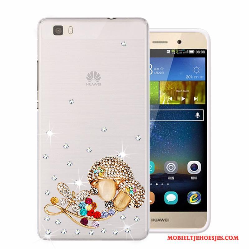 Huawei P8 Lite Bescherming Hoesje Telefoon Zacht Mobiele Telefoon Groen Met Strass Jeugd