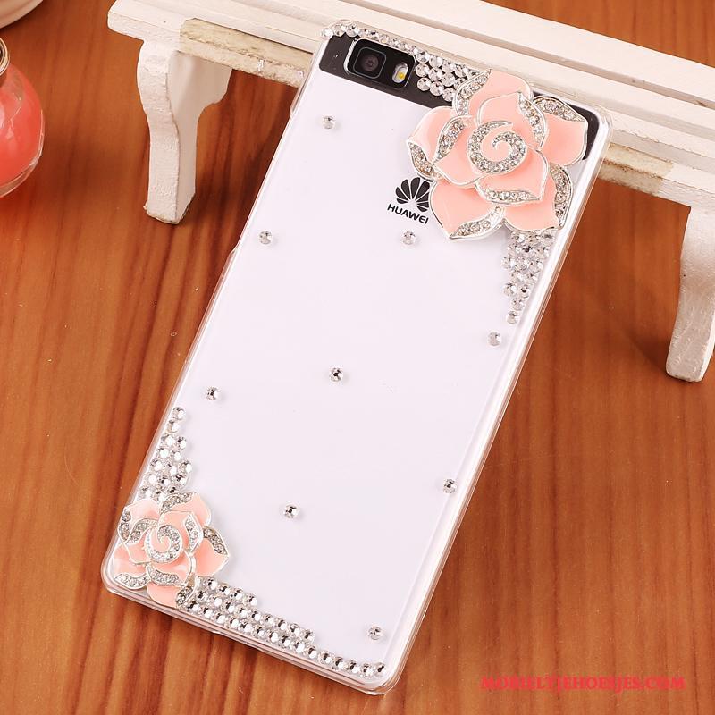 Huawei P8 Lite Hoes Jeugd Blauw Spotprent Bescherming Hoesje Met Strass