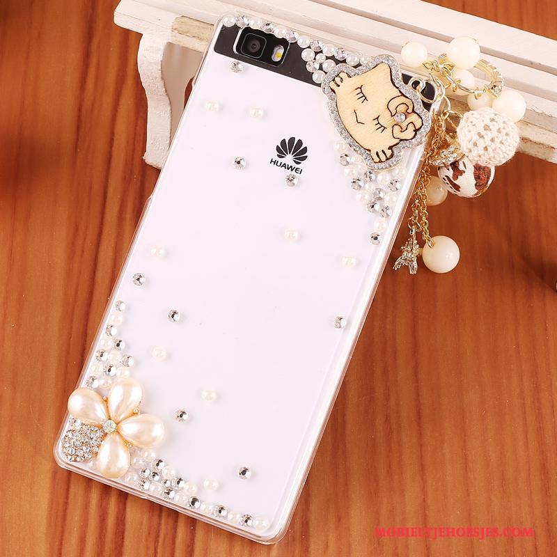 Huawei P8 Lite Hoes Jeugd Blauw Spotprent Bescherming Hoesje Met Strass