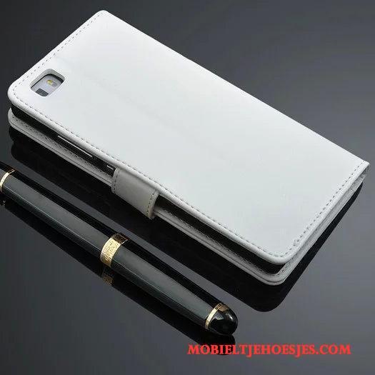 Huawei P8 Lite Hoesje Clamshell Hoes Mobiele Telefoon Leren Etui Lichtblauw Bescherming Jeugd