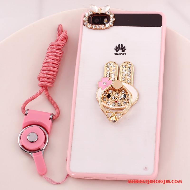 Huawei P8 Lite Hoesje Roze Anti-fall Jeugd Hoes Bescherming Mobiele Telefoon Met Strass