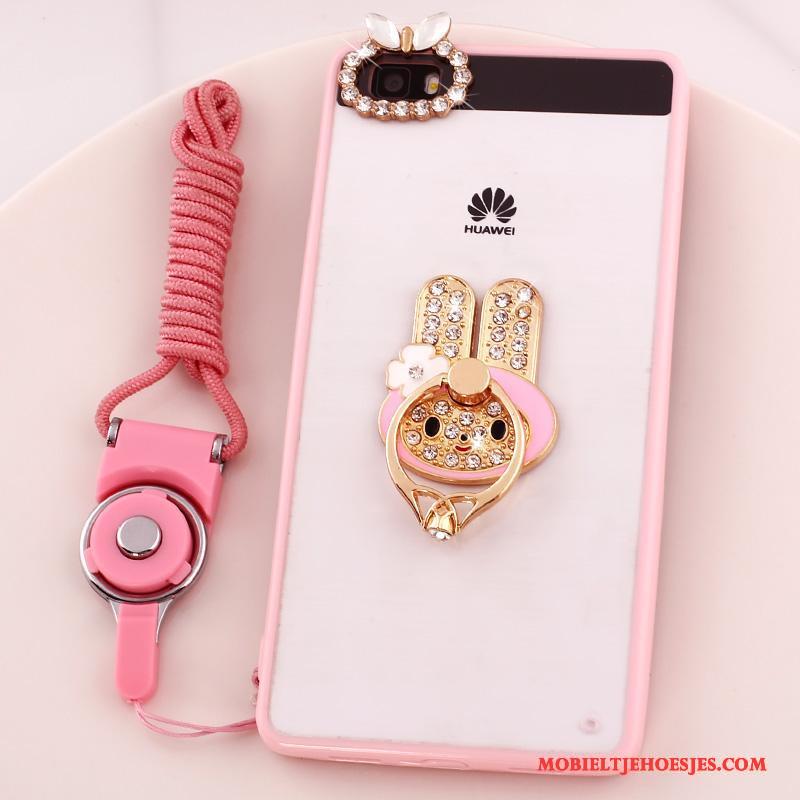 Huawei P8 Lite Hoesje Roze Anti-fall Jeugd Hoes Bescherming Mobiele Telefoon Met Strass