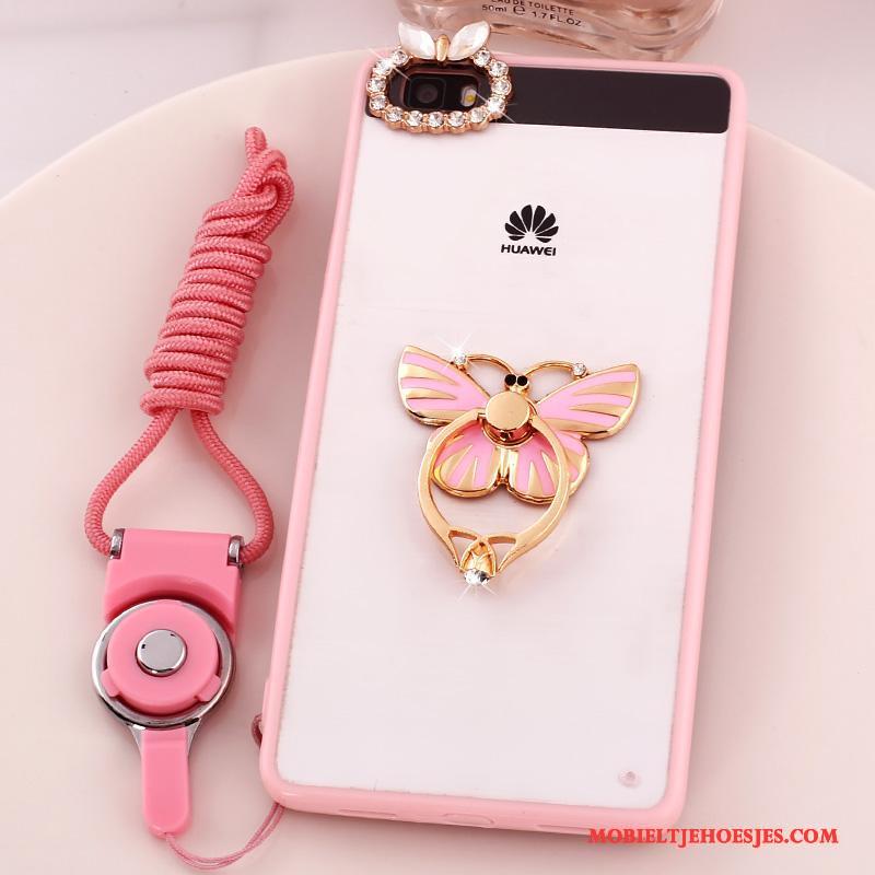 Huawei P8 Lite Hoesje Roze Anti-fall Jeugd Hoes Bescherming Mobiele Telefoon Met Strass