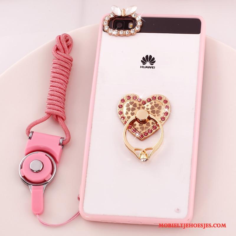 Huawei P8 Lite Hoesje Roze Anti-fall Jeugd Hoes Bescherming Mobiele Telefoon Met Strass