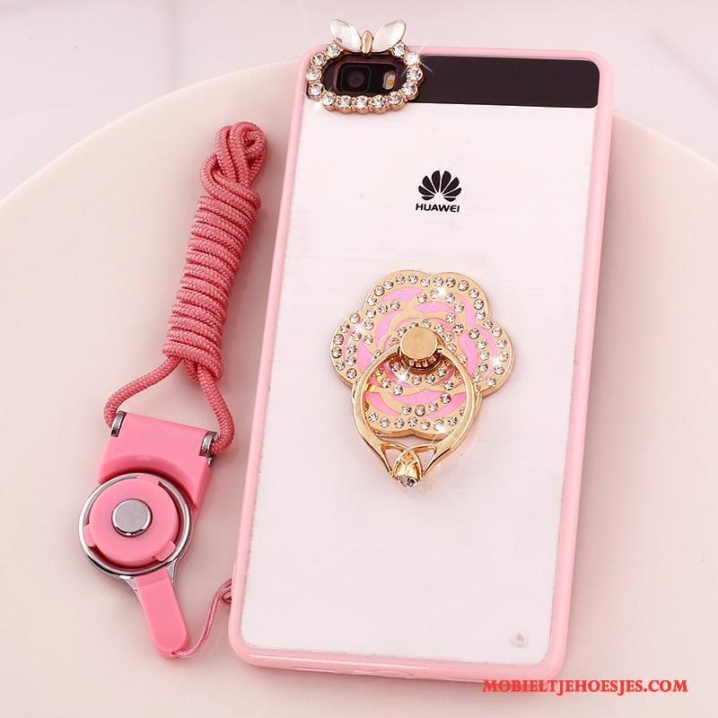 Huawei P8 Lite Hoesje Roze Anti-fall Jeugd Hoes Bescherming Mobiele Telefoon Met Strass