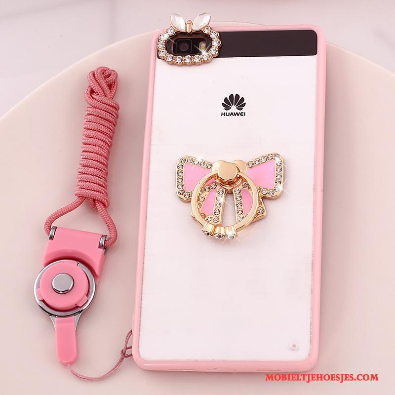 Huawei P8 Lite Hoesje Roze Anti-fall Jeugd Hoes Bescherming Mobiele Telefoon Met Strass