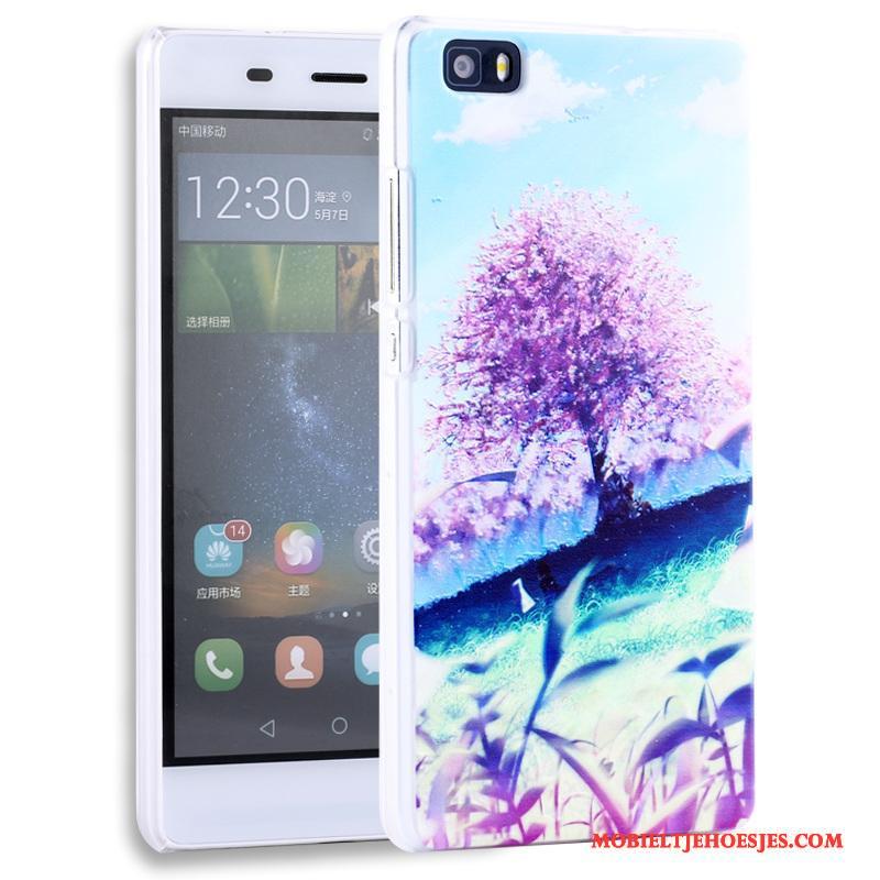 Huawei P8 Lite Reliëf Bescherming Jeugd Roze Hoes Hoesje Telefoon