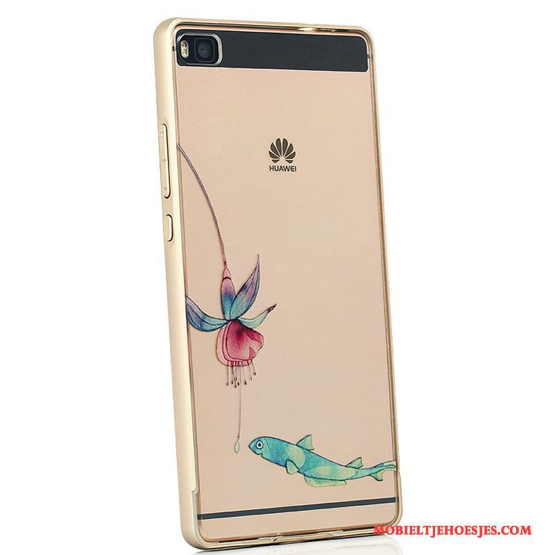 Huawei P8 Persoonlijk Scheppend Hoge Metaal Roze Omlijsting Hoesje Telefoon