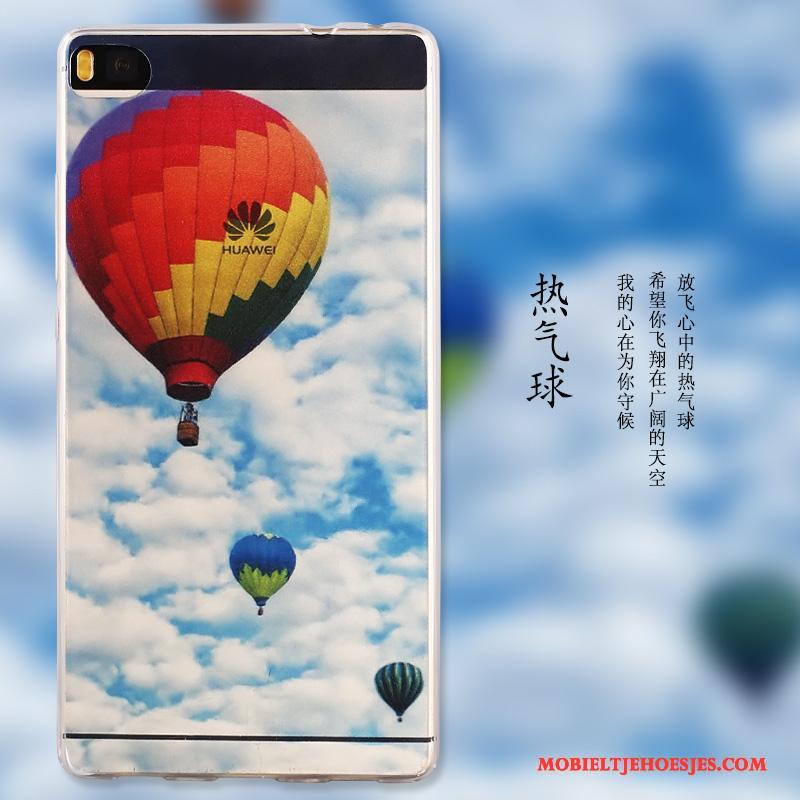 Huawei P8 Zacht Hoes Hoesje Geschilderd Hoge Bescherming Blauw