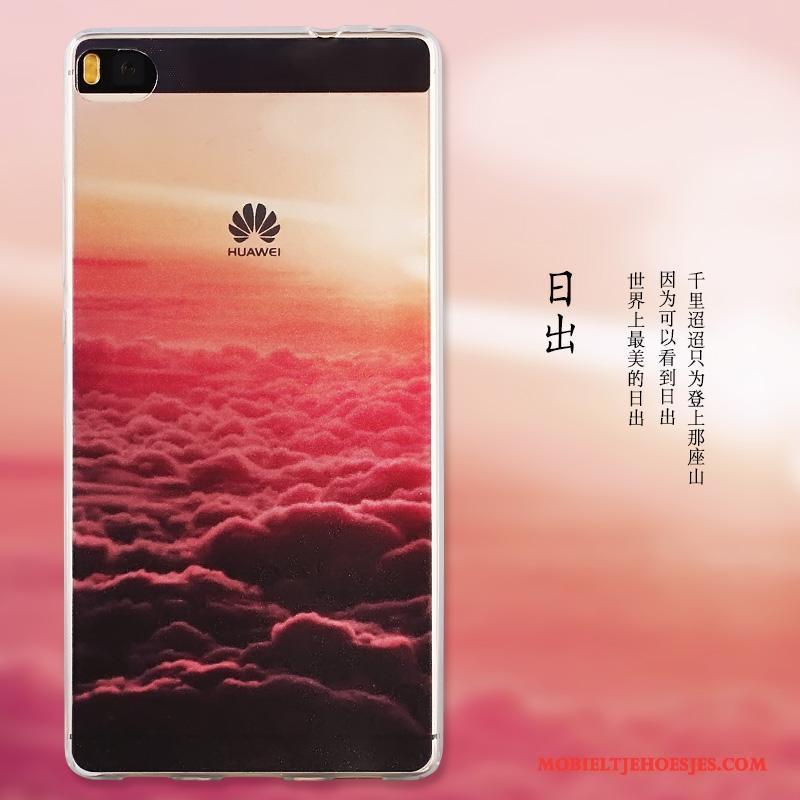 Huawei P8 Zacht Hoes Hoesje Geschilderd Hoge Bescherming Blauw