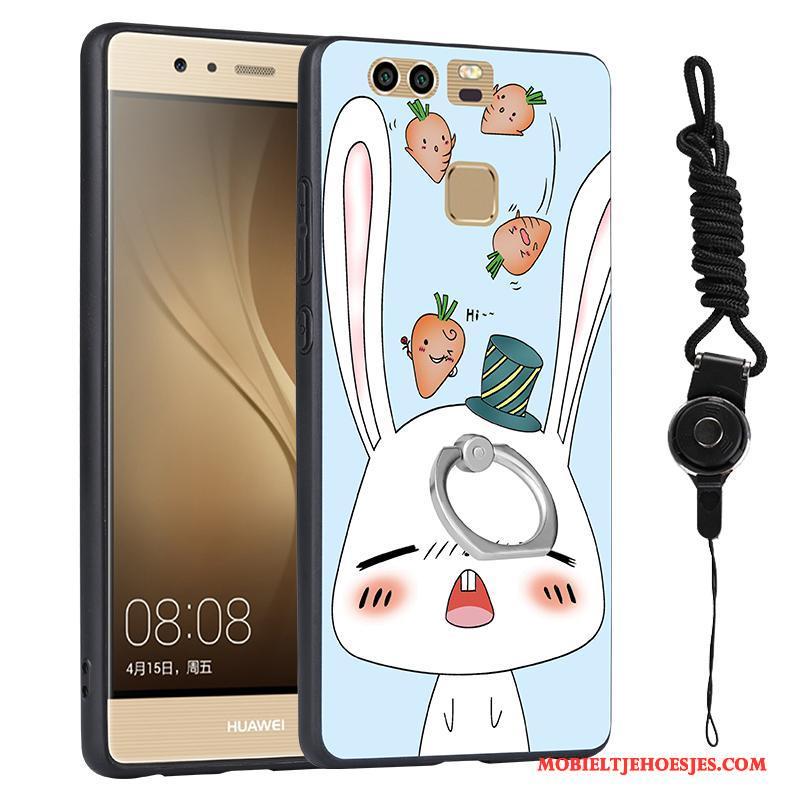 Huawei P9 Anti-fall Reliëf Hanger Trend Hoes Hoesje Telefoon Roze