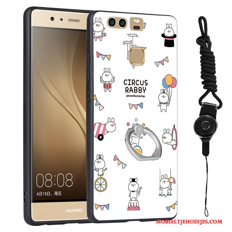 Huawei P9 Anti-fall Reliëf Hanger Trend Hoes Hoesje Telefoon Roze