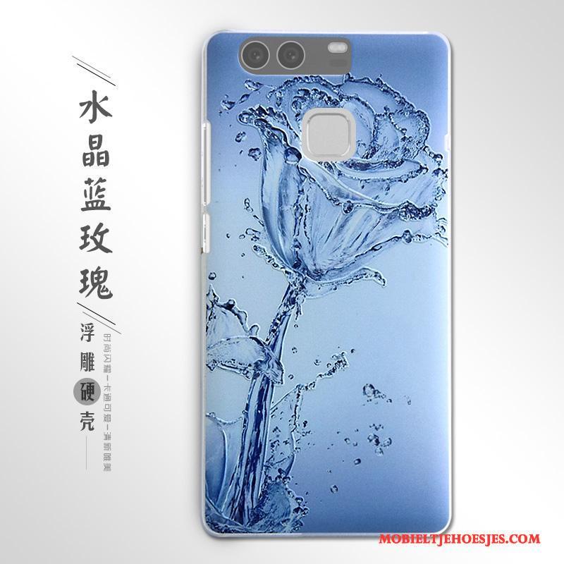 Huawei P9 Bescherming Mobiele Telefoon Hard Blauw Reliëf Hoesje Telefoon