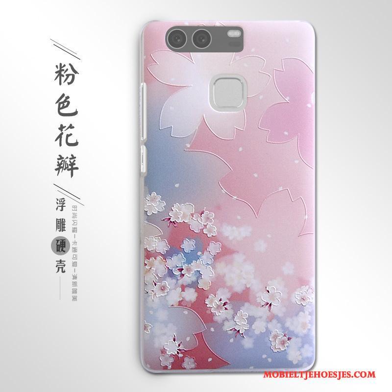 Huawei P9 Bescherming Mobiele Telefoon Hard Blauw Reliëf Hoesje Telefoon