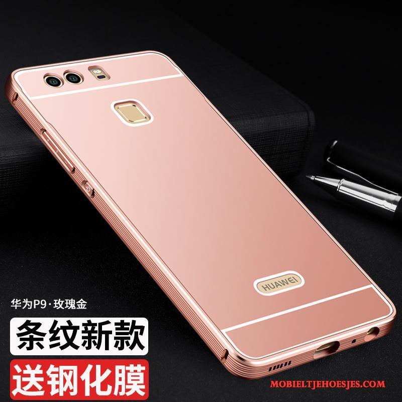 Huawei P9 Hard Hoge Rood Omlijsting Anti-fall Hoes Hoesje Telefoon