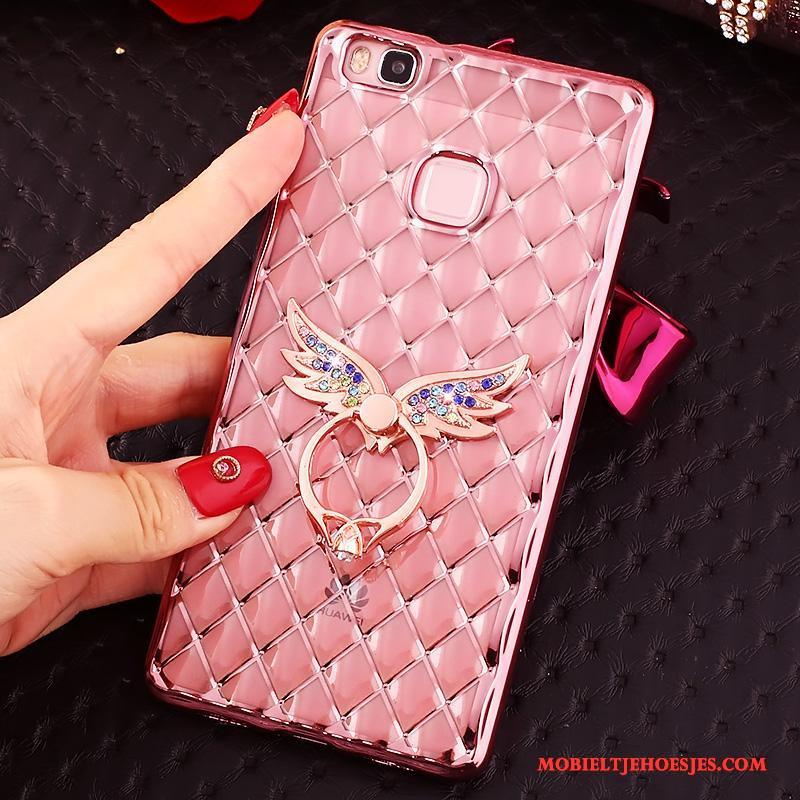 Huawei P9 Lite Hoes Dun Jeugd Roze Met Strass Bescherming Hoesje Telefoon