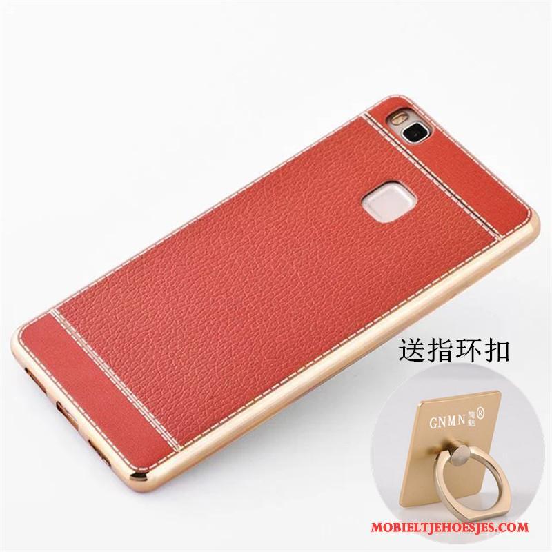Huawei P9 Lite Leer Roze Patroon Hoesje Siliconen Bescherming Jeugd