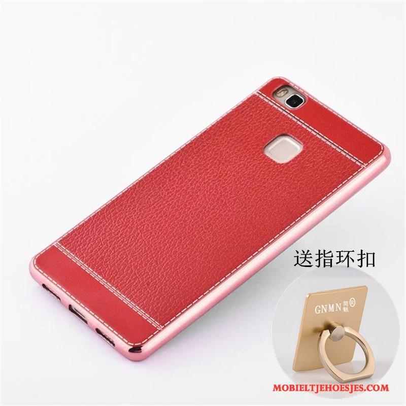 Huawei P9 Lite Leer Roze Patroon Hoesje Siliconen Bescherming Jeugd