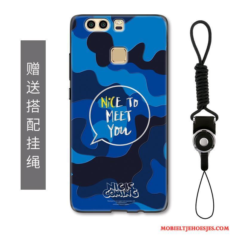 Huawei P9 Persoonlijk Hoes Bescherming Camouflage Hanger Hoesje Telefoon Reliëf