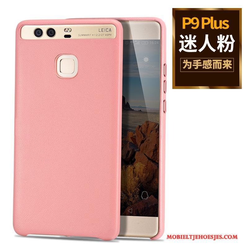 Huawei P9 Plus Echt Leer Hoesje Telefoon Bescherming Mobiele Telefoon Schapenleer Hoge Kwaliteit Zwart