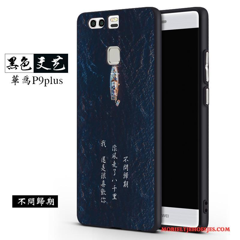 Huawei P9 Plus Hanger Hoesje Telefoon Zacht Blauw Siliconen Anti-fall Persoonlijk