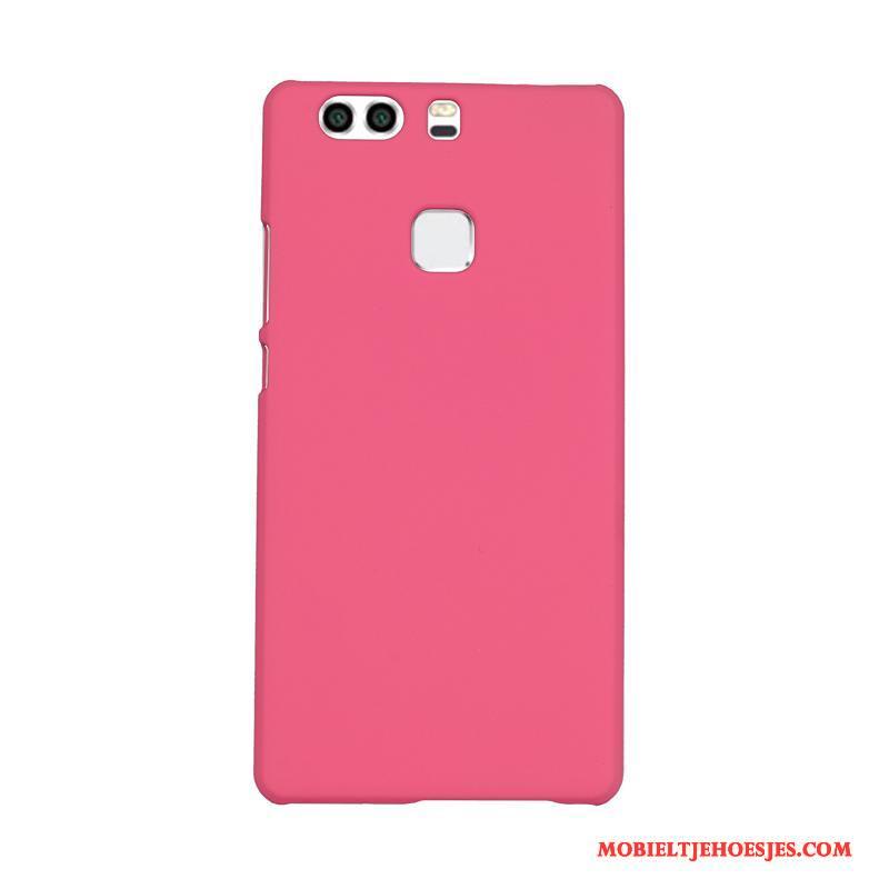 Huawei P9 Plus Hard Schrobben Hoes Hoesje Telefoon Trend Rood Mobiele Telefoon