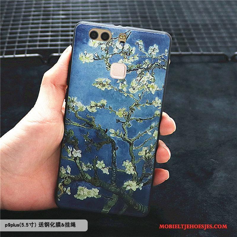 Huawei P9 Plus Hoesje Olieverfschilderij Persoonlijk All Inclusive Scheppend Blauw Bescherming Hoes