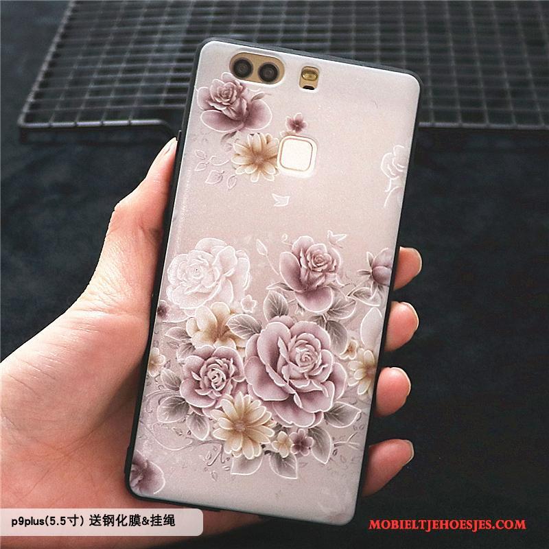 Huawei P9 Plus Hoesje Schrobben Hoes All Inclusive Reliëf Chinese Stijl Persoonlijk Purper