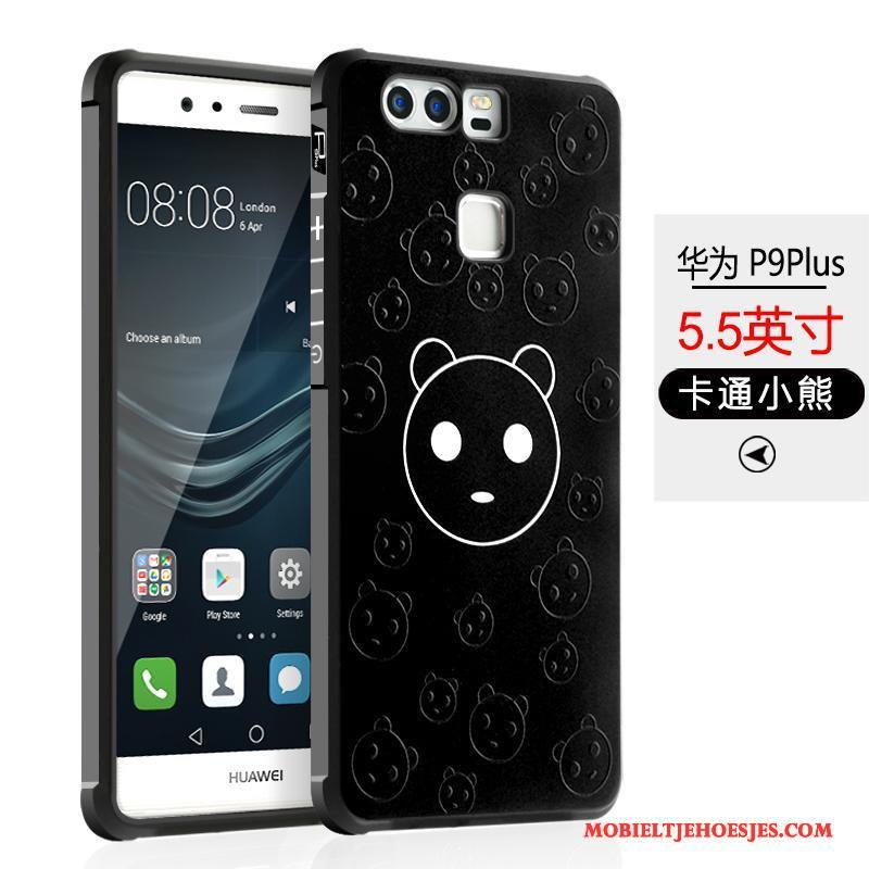 Huawei P9 Plus Hoesje Telefoon Spotprent Bescherming Siliconen Anti-fall Zwart