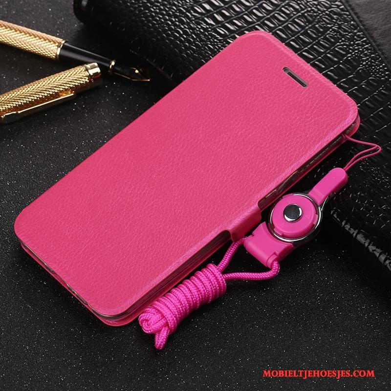 Huawei P9 Plus Leren Etui Roze Mobiele Telefoon Hoesje Clamshell Bescherming All Inclusive