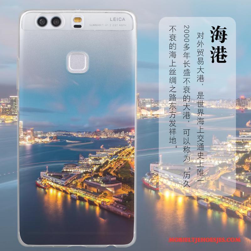 Huawei P9 Plus Lichtblauw Siliconen Zacht All Inclusive Hoes Hoesje Telefoon