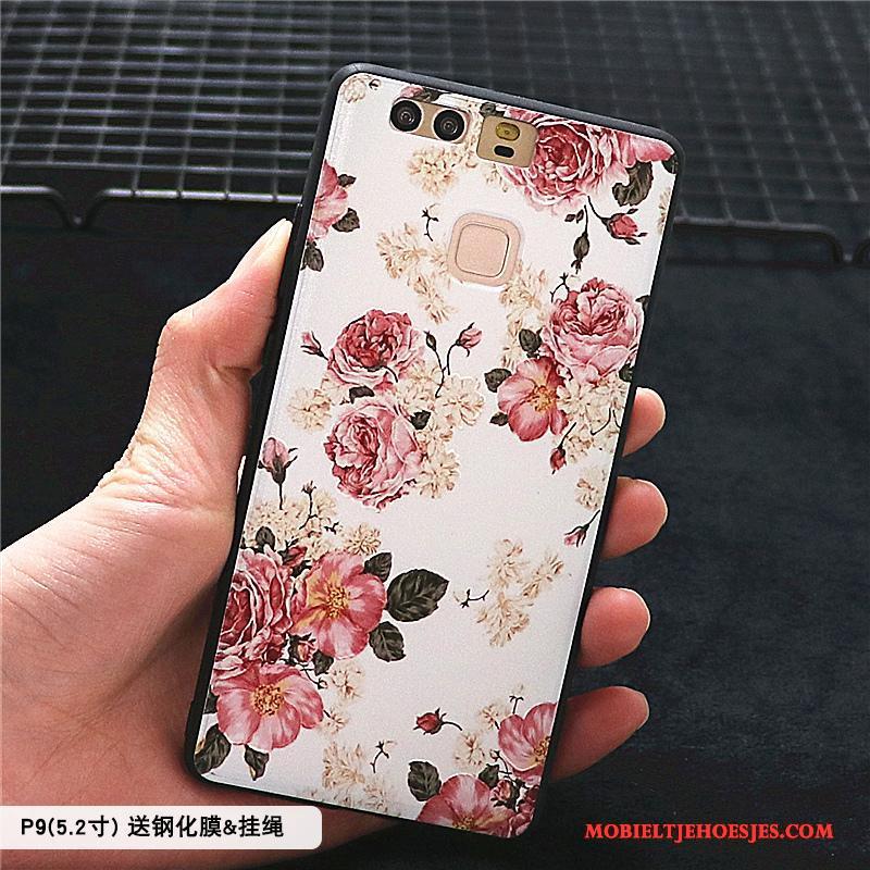 Huawei P9 Schrobben Bescherming Hoesje Telefoon Roze Reliëf Persoonlijk All Inclusive