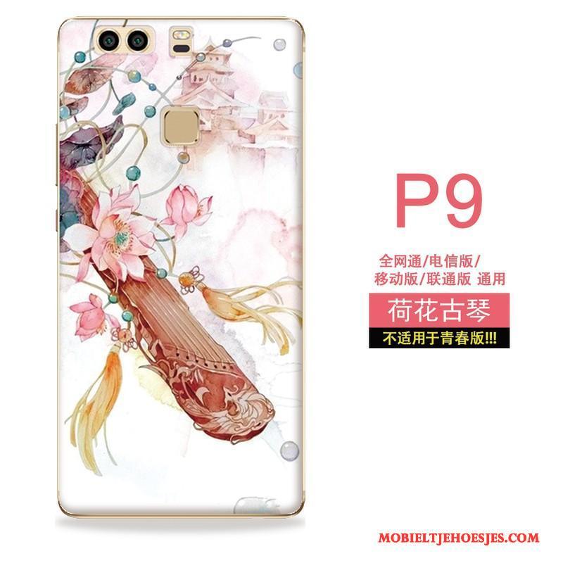 Huawei P9 Siliconen Anti-fall Hoesje Telefoon Kunst Roze All Inclusive Wind